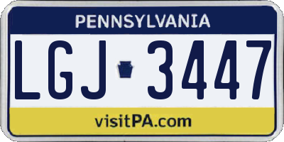 PA license plate LGJ3447