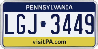 PA license plate LGJ3449