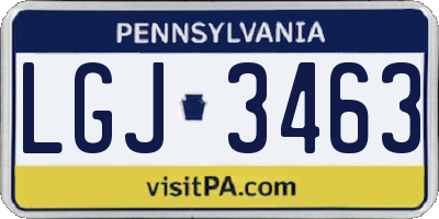 PA license plate LGJ3463