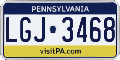 PA license plate LGJ3468