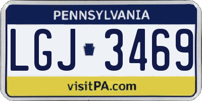 PA license plate LGJ3469