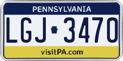 PA license plate LGJ3470