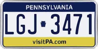 PA license plate LGJ3471