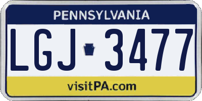 PA license plate LGJ3477