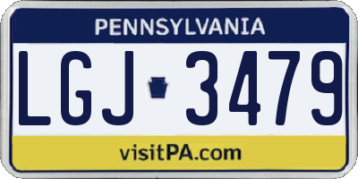 PA license plate LGJ3479