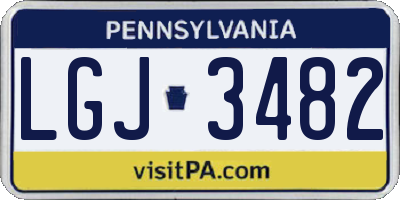 PA license plate LGJ3482