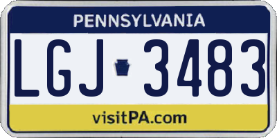 PA license plate LGJ3483