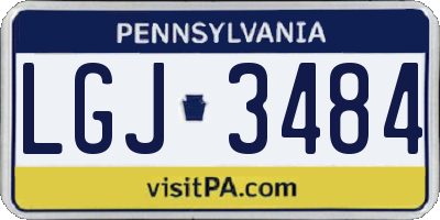 PA license plate LGJ3484