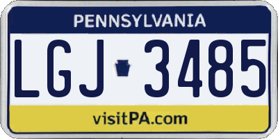 PA license plate LGJ3485