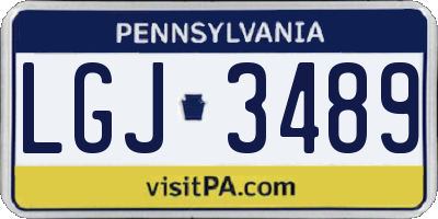 PA license plate LGJ3489