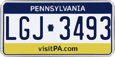 PA license plate LGJ3493