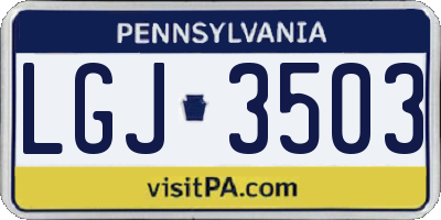 PA license plate LGJ3503