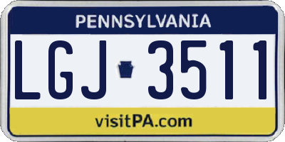 PA license plate LGJ3511