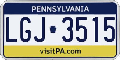 PA license plate LGJ3515
