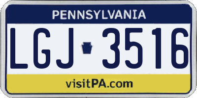 PA license plate LGJ3516