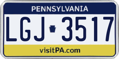 PA license plate LGJ3517