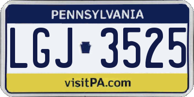 PA license plate LGJ3525
