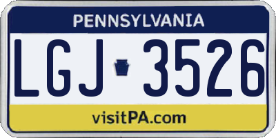 PA license plate LGJ3526