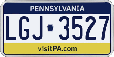 PA license plate LGJ3527