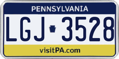 PA license plate LGJ3528