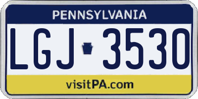 PA license plate LGJ3530