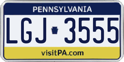 PA license plate LGJ3555