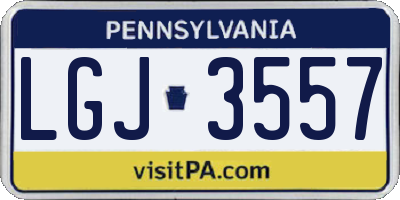 PA license plate LGJ3557
