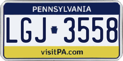 PA license plate LGJ3558