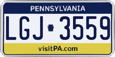PA license plate LGJ3559