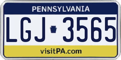 PA license plate LGJ3565