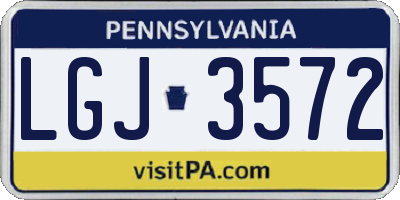 PA license plate LGJ3572