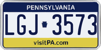 PA license plate LGJ3573