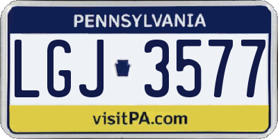 PA license plate LGJ3577