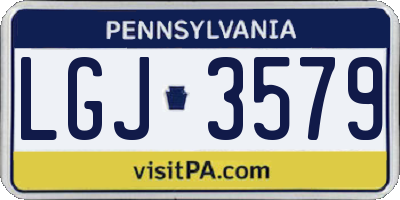 PA license plate LGJ3579