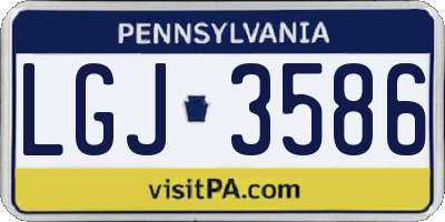 PA license plate LGJ3586