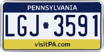 PA license plate LGJ3591