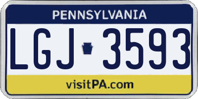 PA license plate LGJ3593