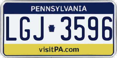 PA license plate LGJ3596