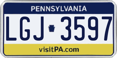 PA license plate LGJ3597