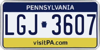 PA license plate LGJ3607