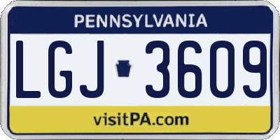 PA license plate LGJ3609