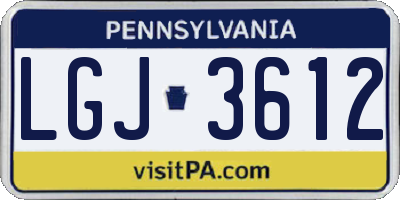 PA license plate LGJ3612