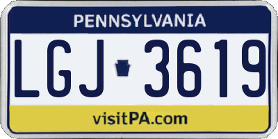 PA license plate LGJ3619