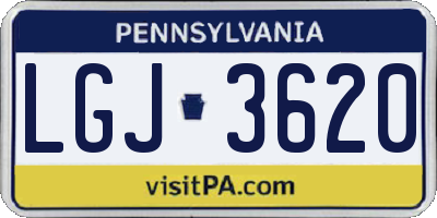 PA license plate LGJ3620