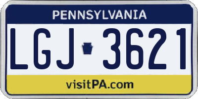 PA license plate LGJ3621