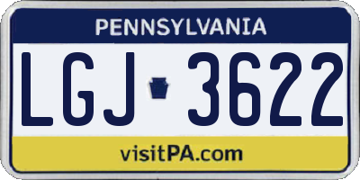 PA license plate LGJ3622