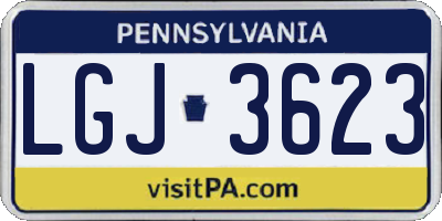 PA license plate LGJ3623