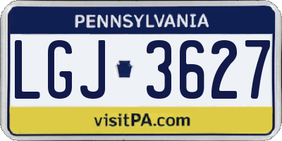 PA license plate LGJ3627