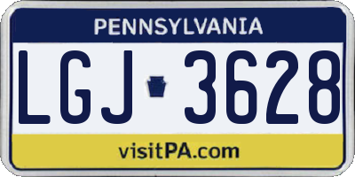 PA license plate LGJ3628