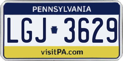 PA license plate LGJ3629